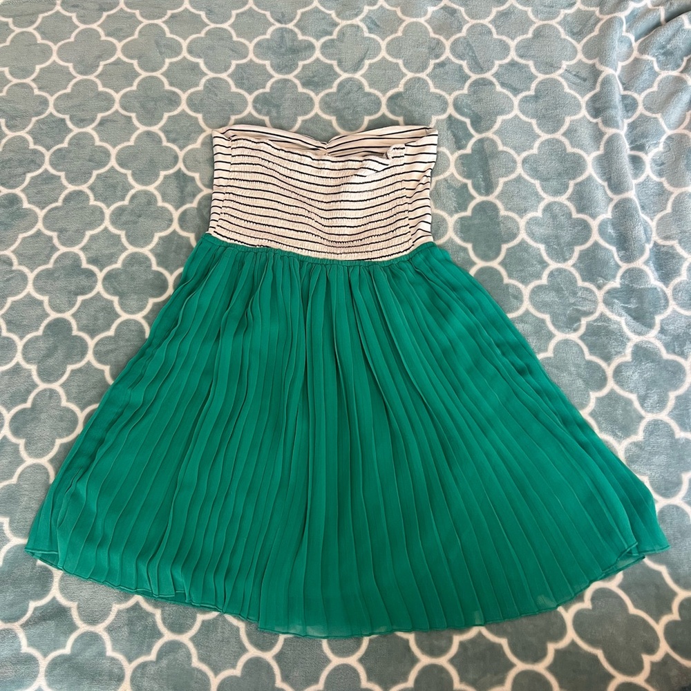 Roxy Striped Strapless Dress with Green Skirt - Picture 5 of 5